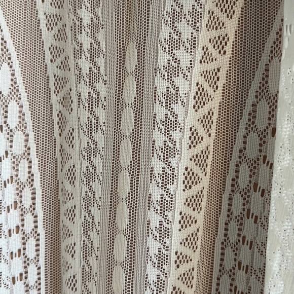 BCBGMaxAzria Natyly Long Sleeve Geometric Lace Swing Midi Dress in Cream/Tan, XS - Picture 4 of 9